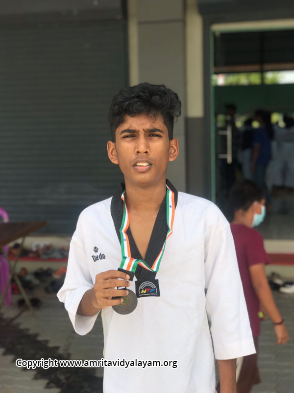 BHUVANESH BIJUMON of Class X bagged Bronze Medal under 49Kg  Category.